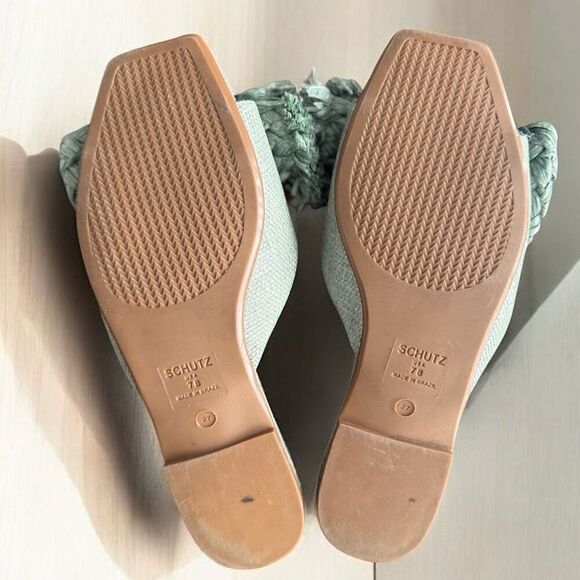 SCHUTZ Lienne Straw Flat Bow Sandal Size 7 - Picture 6 of 7